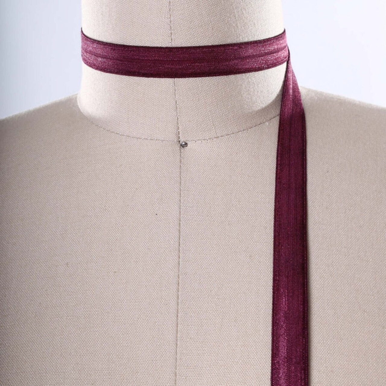 3 Yards 5/8" Burgundy Fold Over Elastic Trim For Headbands and Elastic for Face Masks